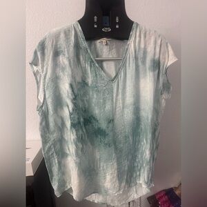 Calvin Klein Jeans Green and White Blouse